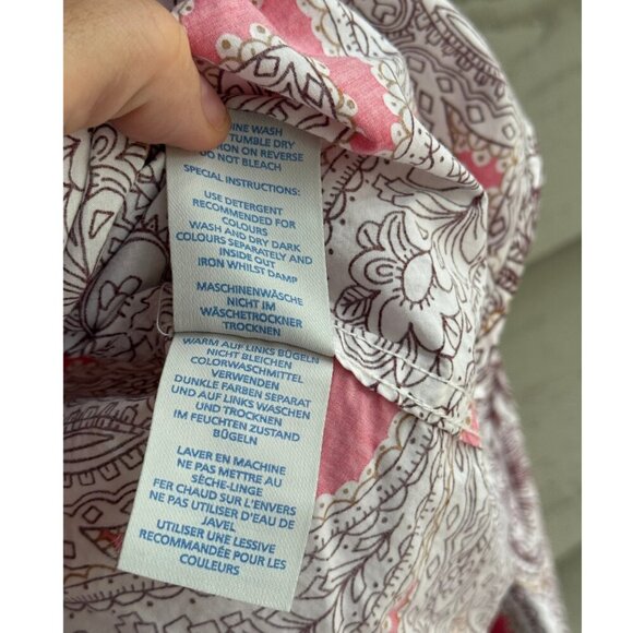 Boden Red Paisley Print Button Down Shirt Size 2R - Picture 7 of 8